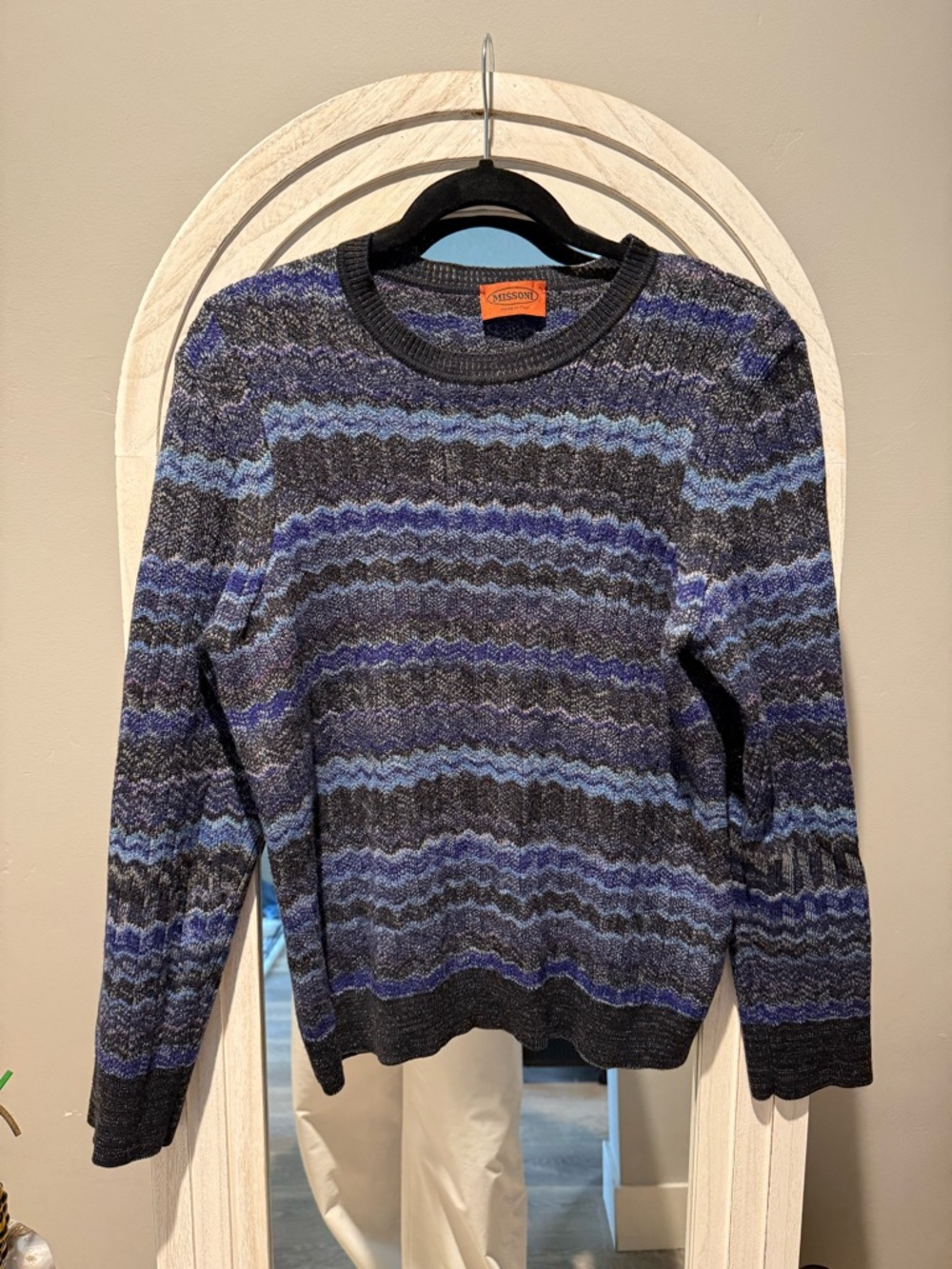 Missoni Blue Wool Knit Sweater XL